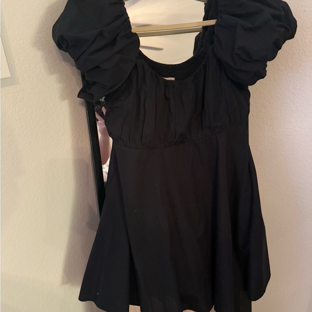 Abercrombie & Fitch Black Women's Puff Sleeve Dress